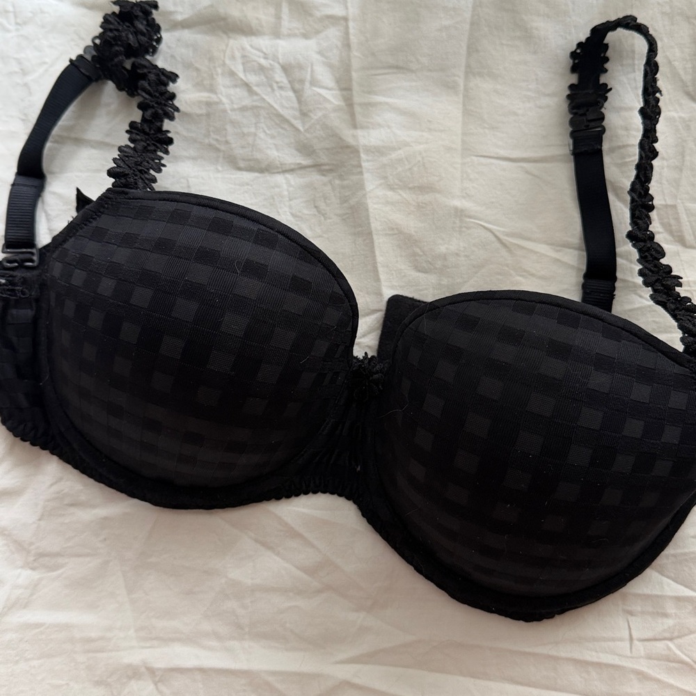 Marie Jo AVERO 010-0419 Black Checker & Floral Balcony Bra -Size 30E UK